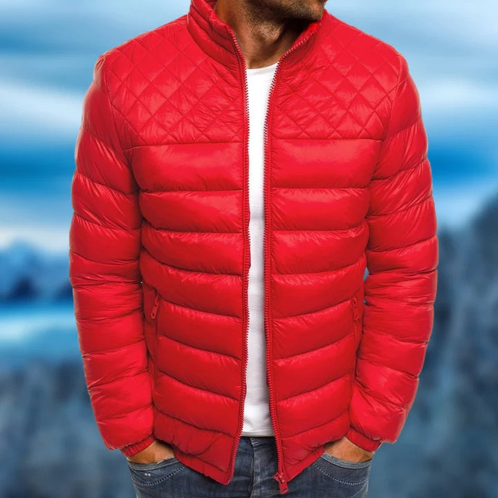 Stylish men's windproof and water-resistant winter coat. Perfect for staying warm during outdoor adventures.