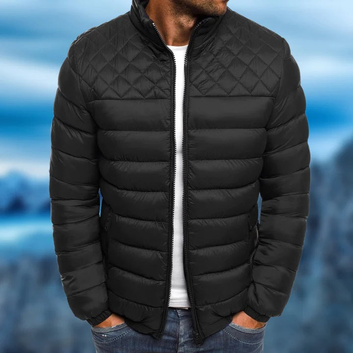 Versatile men's padded jacket, offering warmth and protection from wind & rain for daily wear.
