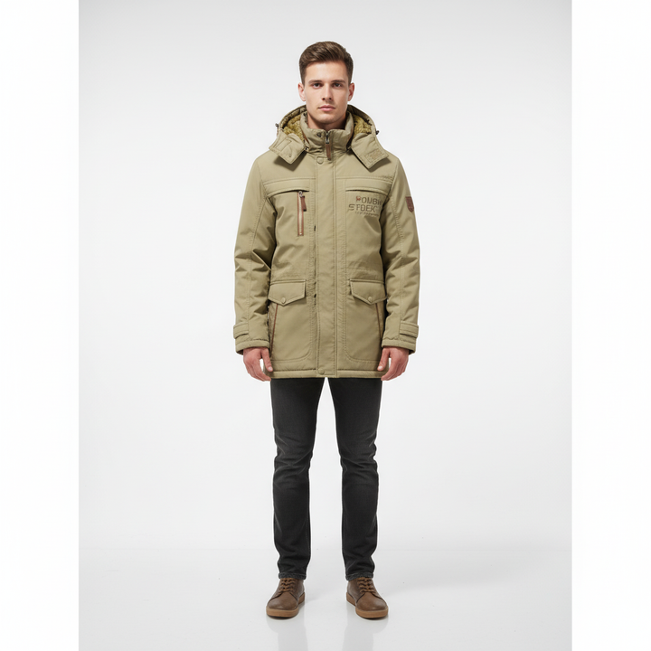 Patrick men's outdoor jacket, adjustable hood detail, windproof and functional