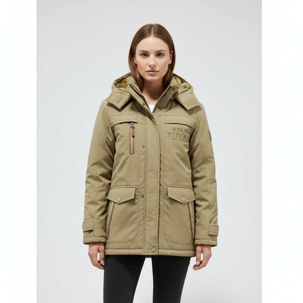 Men's insulated jacket, navy, suitable for cold weather, front zipper closure