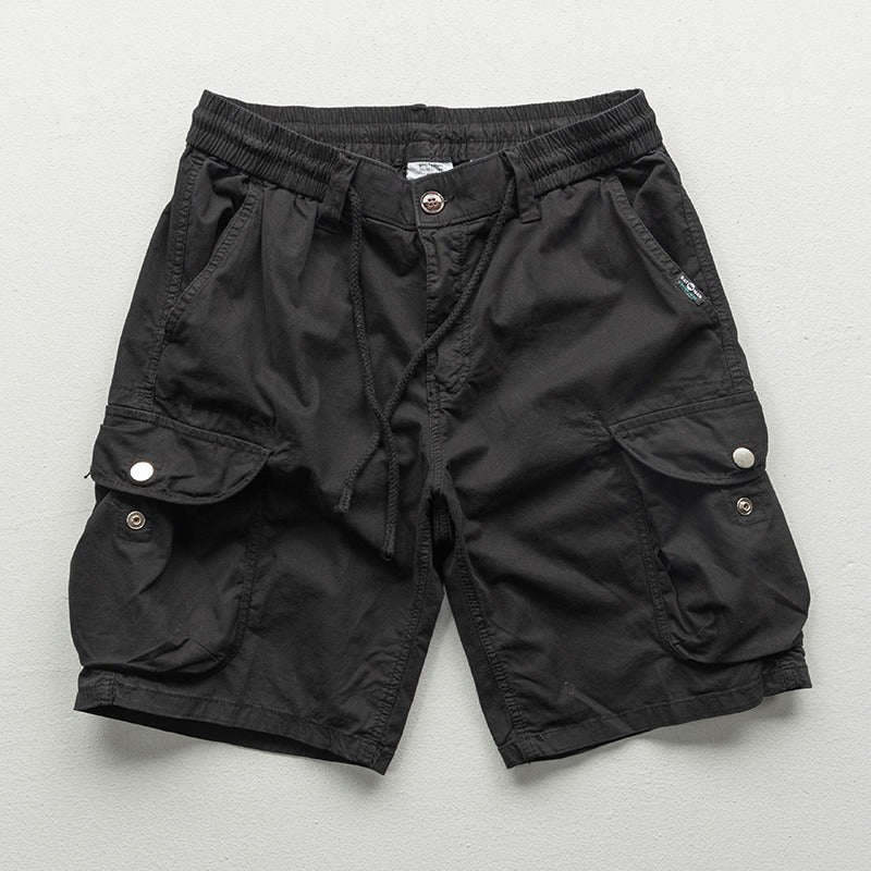 Comfortable men's Palermo cargo shorts with elastic drawstring waist and relaxed fit, ideal for daily wear.