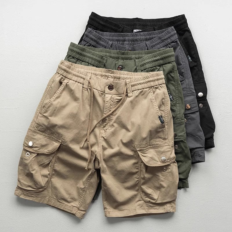 Soft fabric men's Palermo everyday cargo shorts, relaxed fit with drawstring, versatile for summer comfort & outdoor wear.
