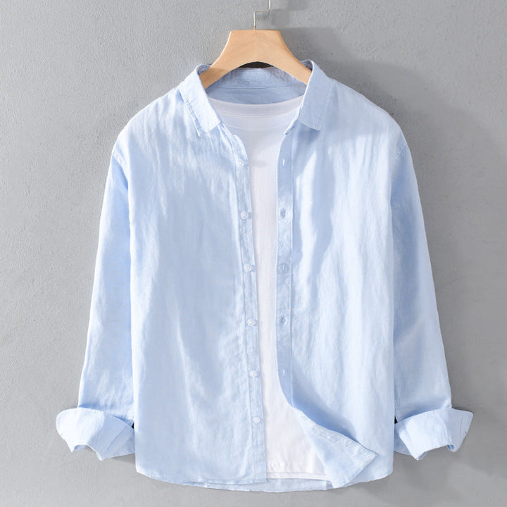 Formal men's Palermo button-down shirt. Elegant long-sleeve menswear for office, events, or a sophisticated look.
