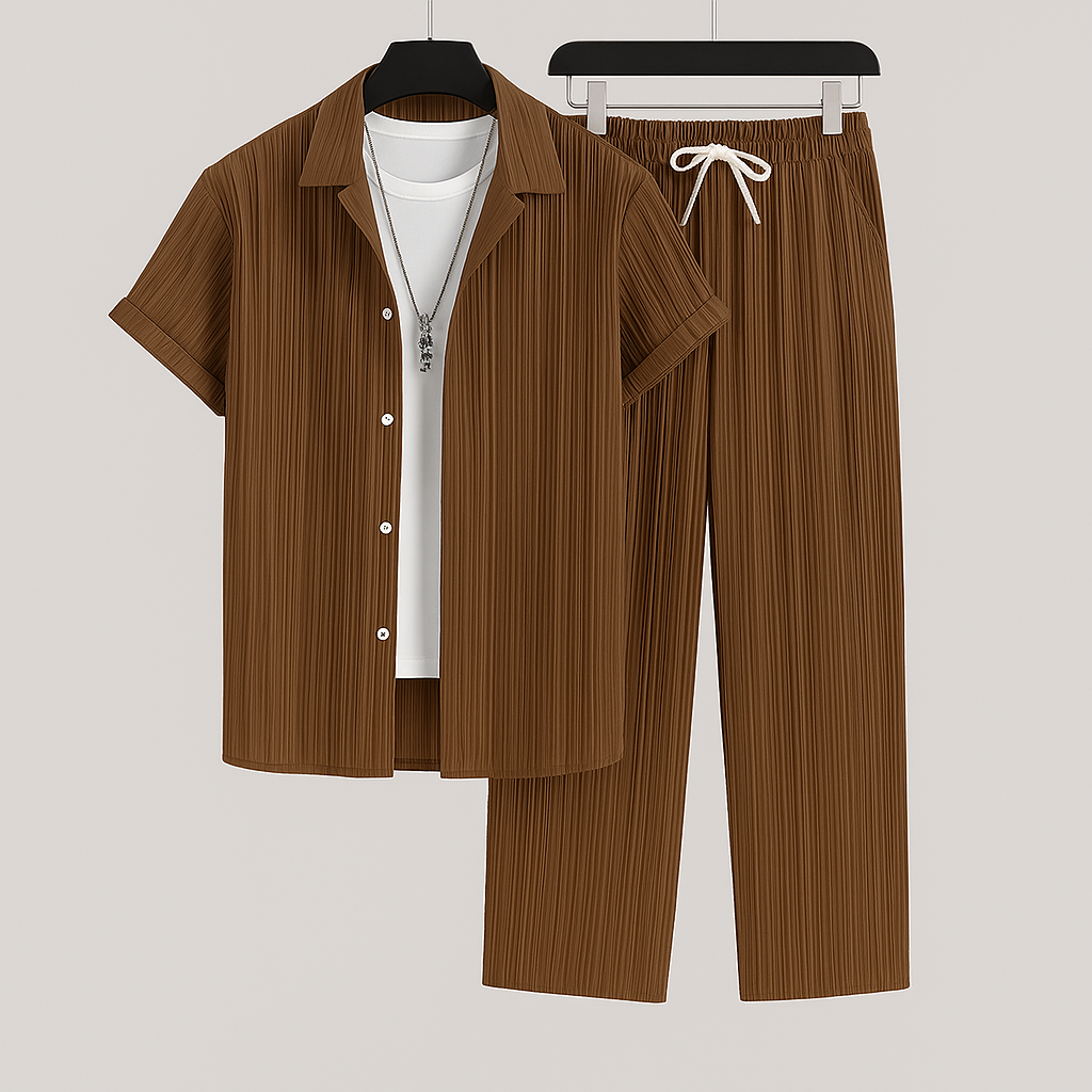 Stylish men's Palermo relaxed fit matching set. Comfortable two-piece outfit perfect for summer fashion & everyday wear.