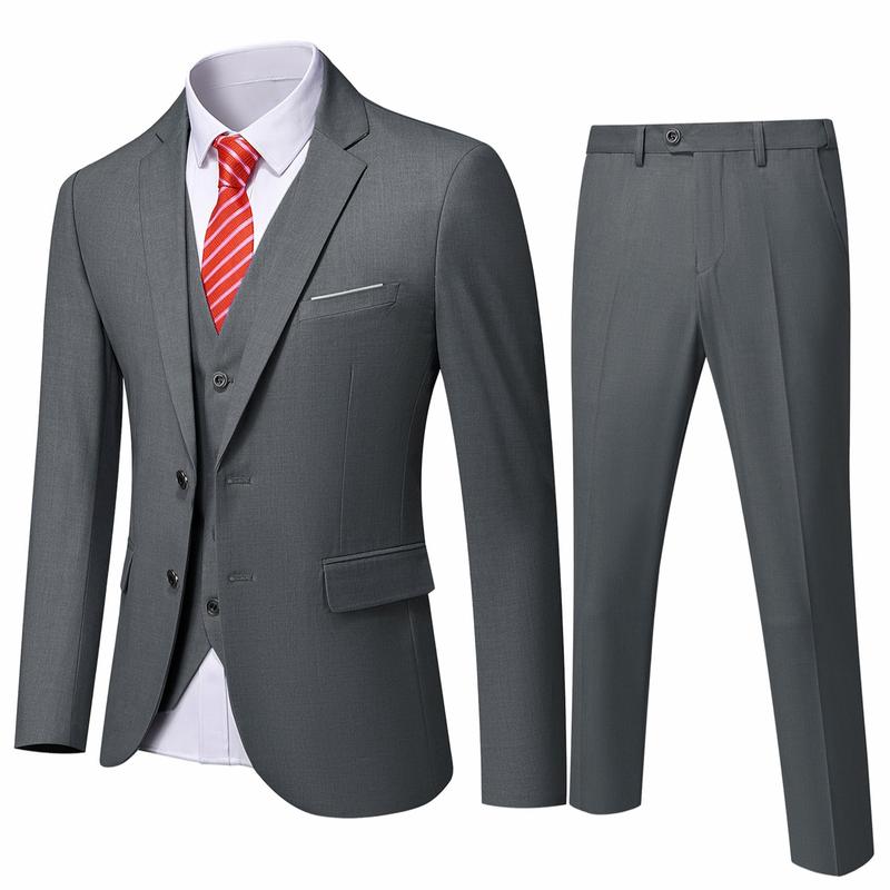 Men's three-piece suit vest, tailored for a sharp, modern fit. Essential formal wear for a complete suit set.