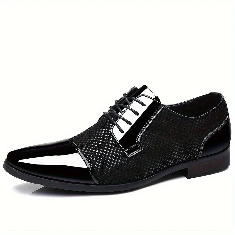 Elegant men's patterned knit oxford dress shoes, completing any formal or business outfit.