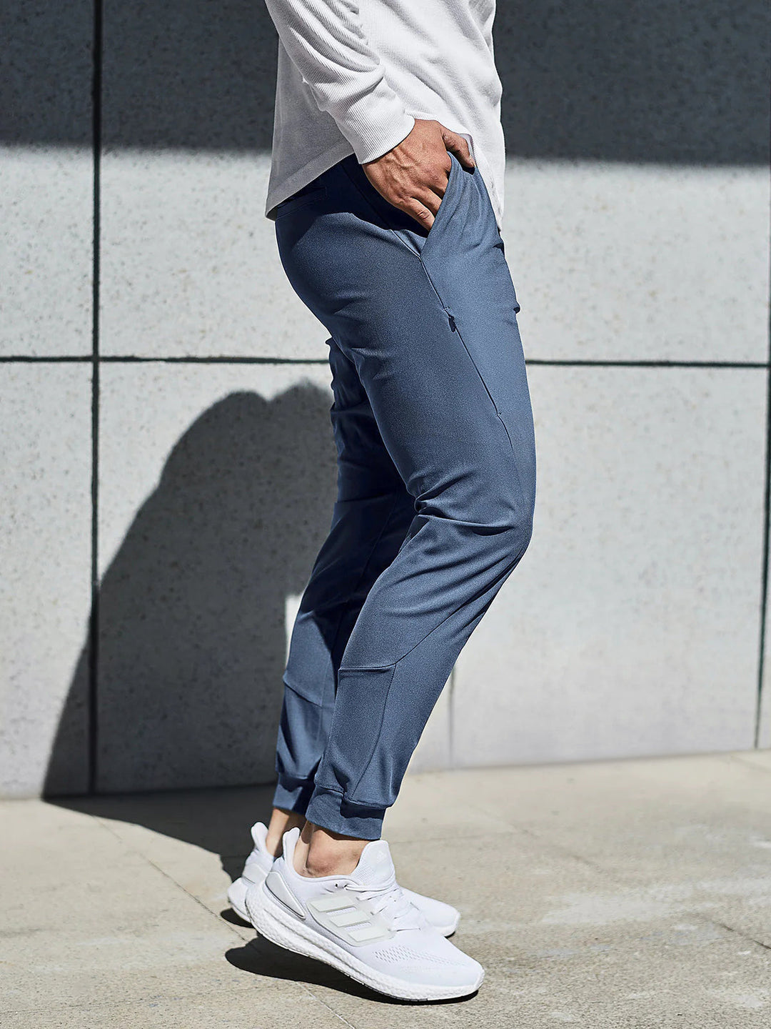 Men's performance joggers with adjustable waist, offering secure & comfortable fit for all activities.