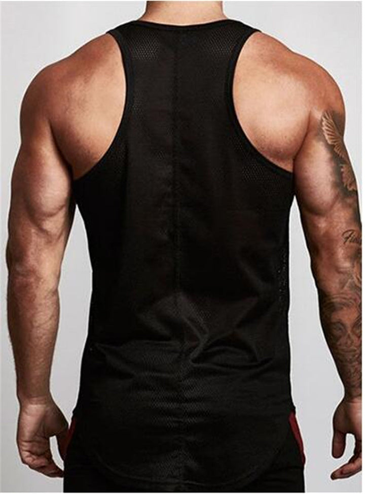Close-up of the mesh fabric on 'Brandon' Men's Performance Sports Tank Top