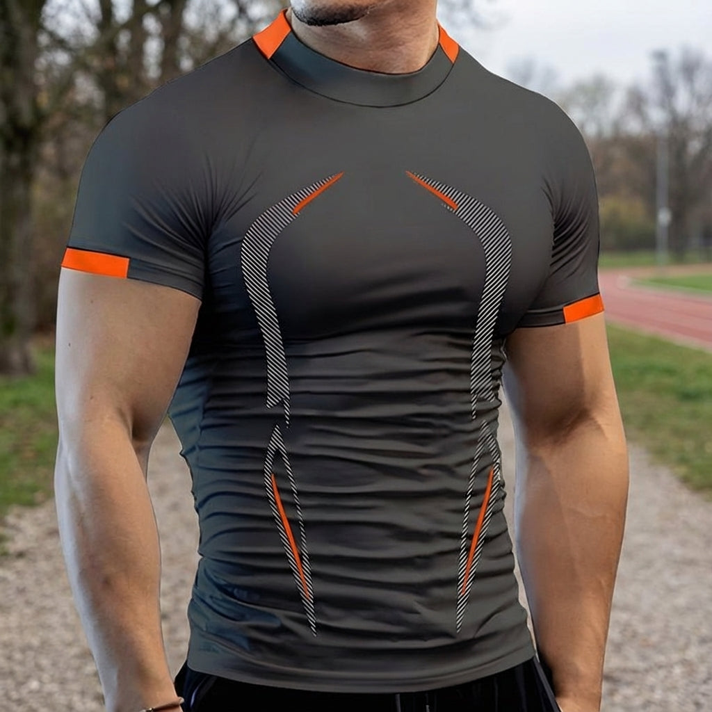 Men's Performance Quick-Dry Sports T-Shirt, lightweight breathable athletic top perfect for training