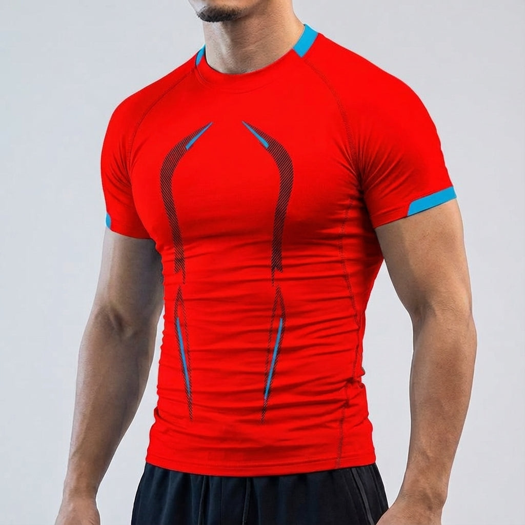 Men's fitness workout shirt, quick-drying and breathable activewear for demanding routines