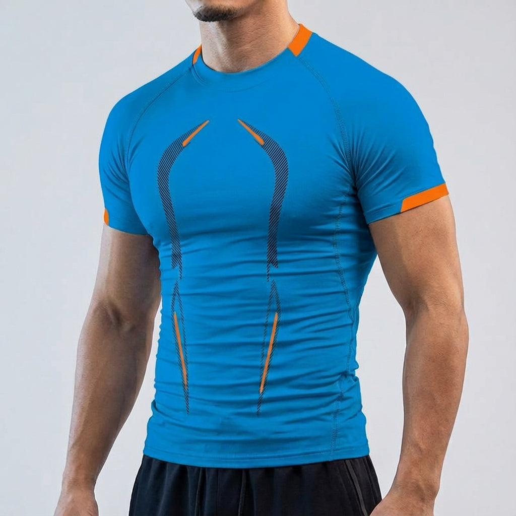 Seamless men's quick-dry sports shirt, enhancing performance during intense workouts