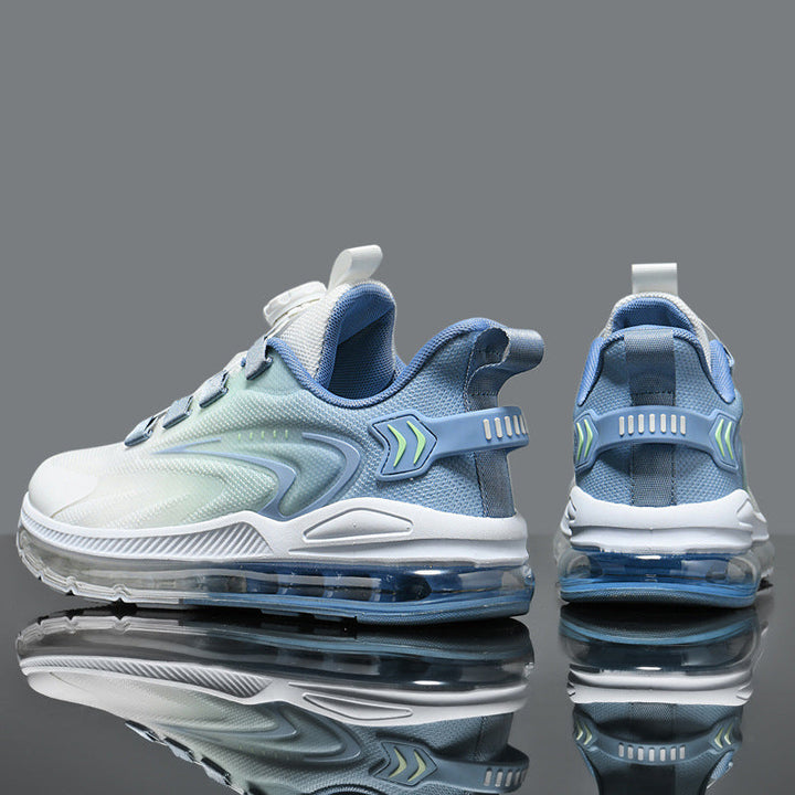 Silver blue men's performance footwear, designed for running with cloud cushioning & support.