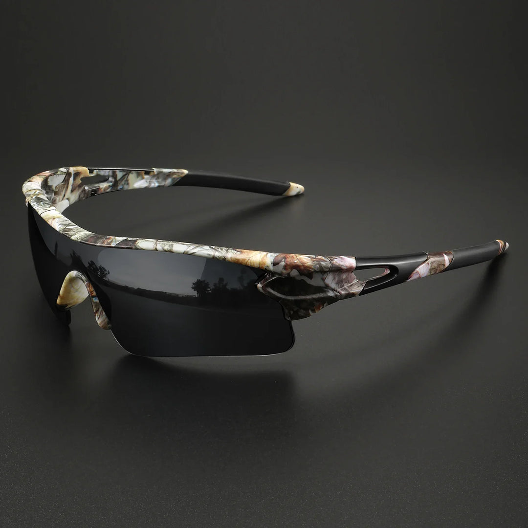 Men's performance sport sunglasses with UV protection for active outdoor lifestyles. Lightweight and durable design.