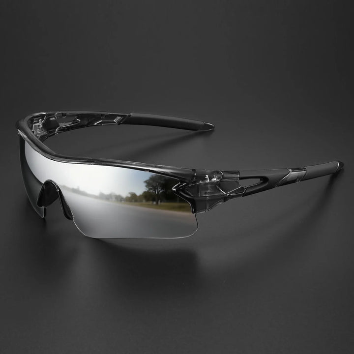 Performance men's sport sunglasses ensuring clear vision with anti-glare & UV protection for active outdoor use.