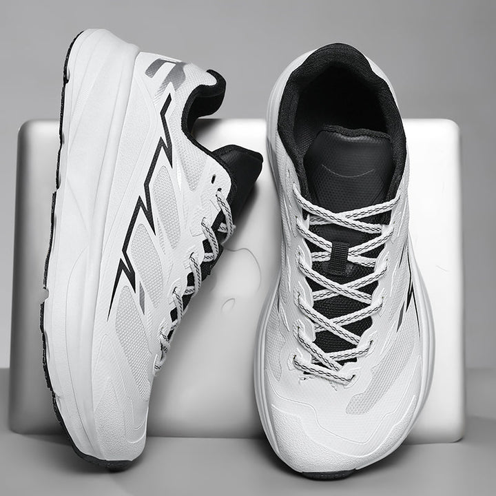 Flexible men's trail sneakers with durable construction, perfect for an active outdoor lifestyle.