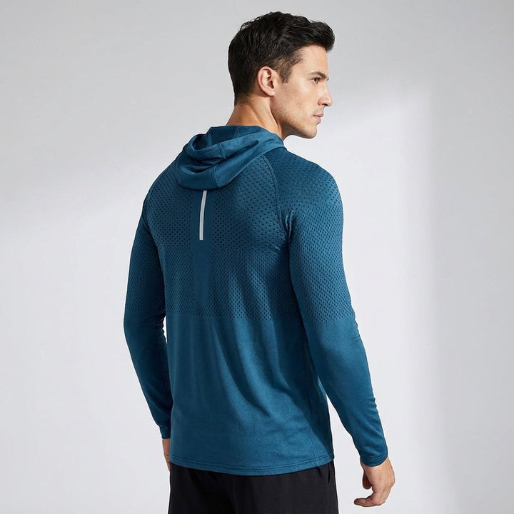 Men's lightweight training hoodie, designed for comfort and performance in activewear.