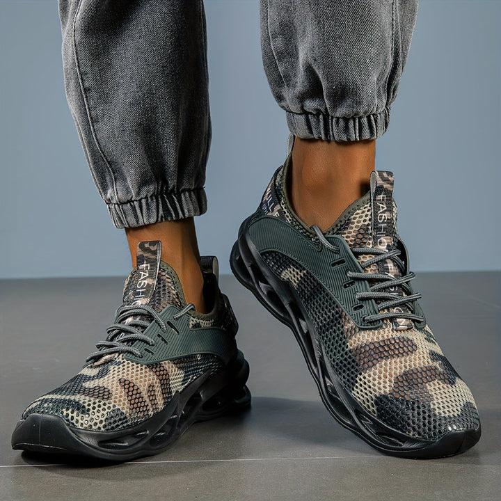 Phantom Camo men's running shoes with mesh upper, stylish & functional for active men.