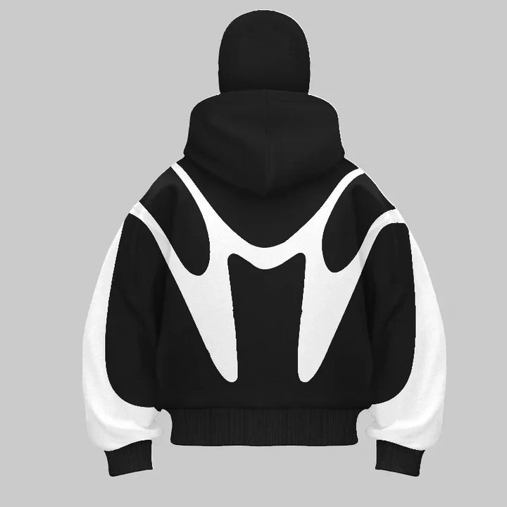 Wind-resistant men's Phantom Shield hoodie with balaclava hood for warmth & protection. Comfortable urban casual top.