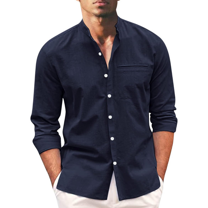Hayes long sleeve linen blend men's plus size casual summer shirt