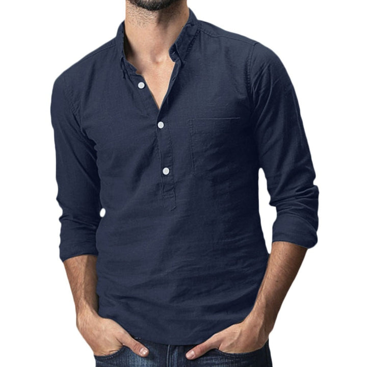 Relaxed fit men's plus size button down summer top