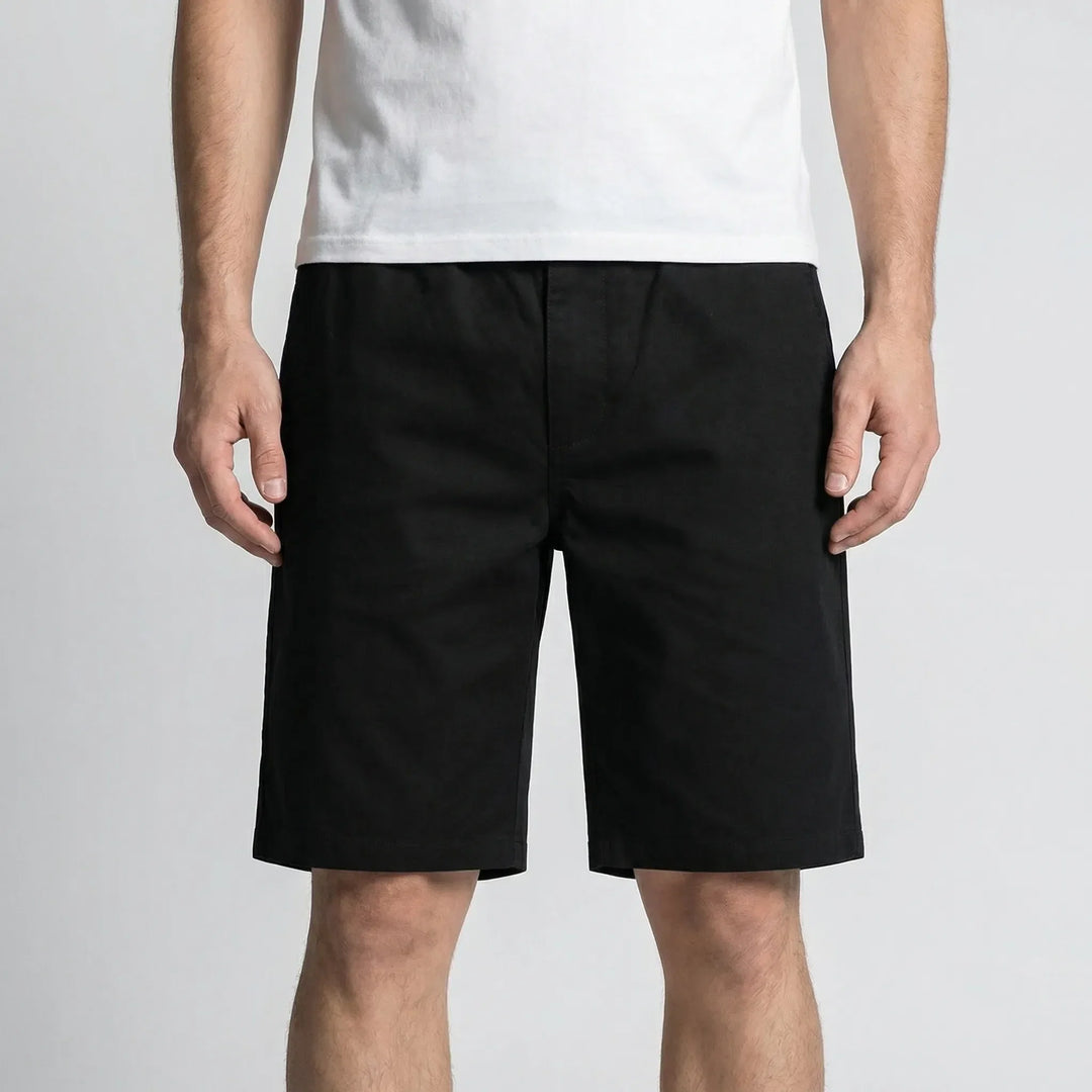 Relaxed fit men's knee-length shorts for plus size, perfect for casual summer streetwear fashion.
