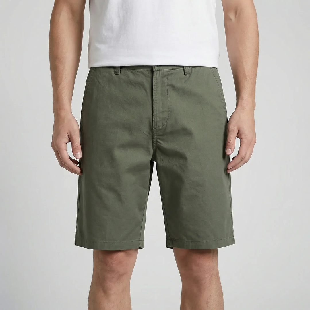 Comfortable plus size men's summer shorts, elastic waist, casual knee-length design for relaxed fit.