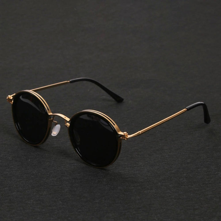 Men's polarized double bridge sunglasses with sleek metal frame. Perfect for anti-glare protection & outdoor style.