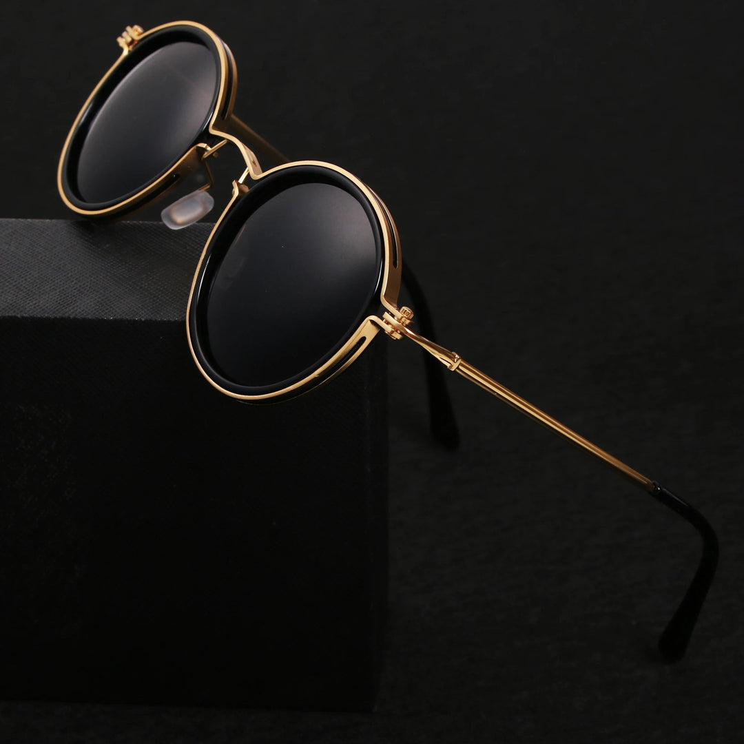 Stylish men's polarized double bridge shades. Anti-glare metal frame sunglasses for outdoor fashion & sun protection.