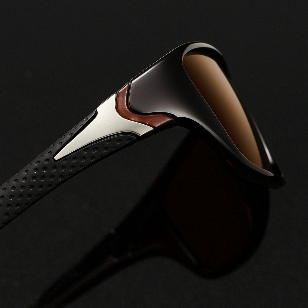 Men's active wraparound sport sunglasses with polarized mirror lenses, ideal for running, cycling & outdoor use.