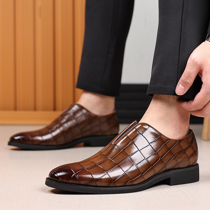 Men's smart casual dress shoes, perfect for business, weddings, office, and special event fashion.