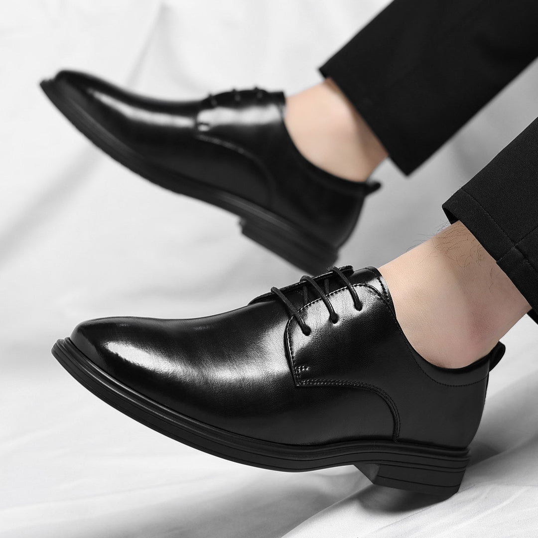 Polished men's formal dress shoes designed for ultimate comfort during long workdays or events.
