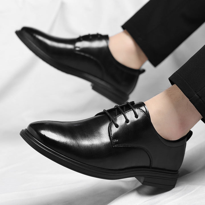 Polished men's formal dress shoes designed for ultimate comfort during long workdays or events.