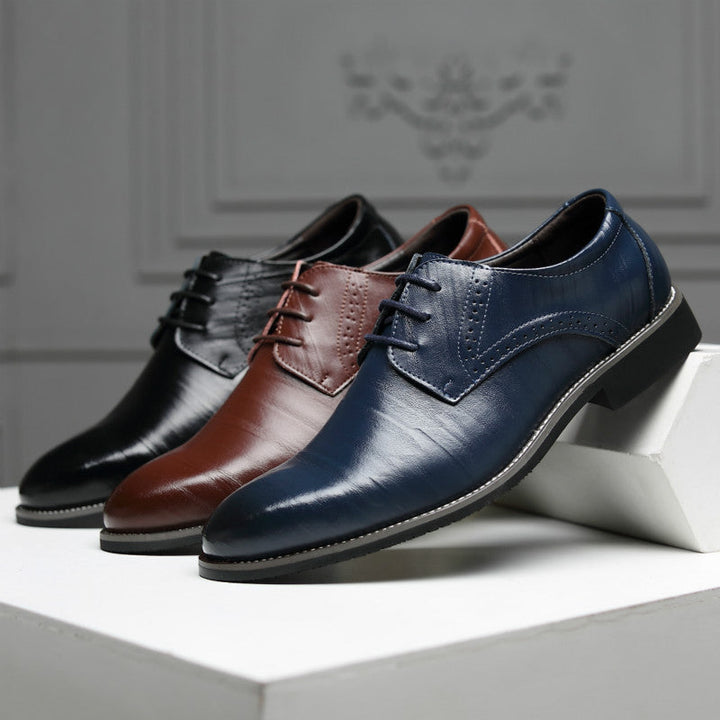 Achieve a professional look with these polished men's oxford dress shoes, ideal for office & meetings.