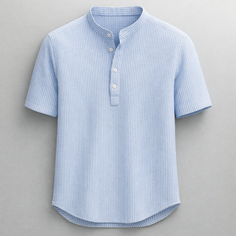 Men's polished comfort henley shirt in tailored fit for everyday style & casual wear.