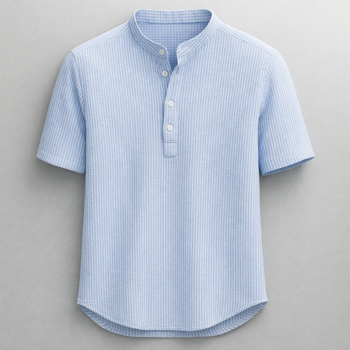 Men's polished comfort henley shirt in tailored fit for everyday style & casual wear.