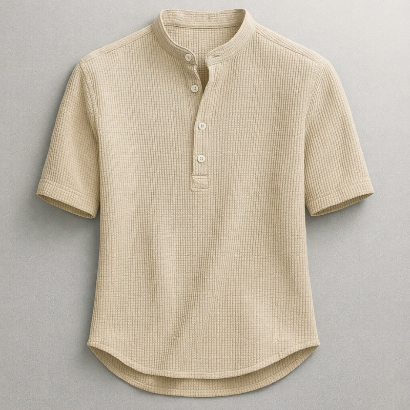 Comfortable men's henley shirt, polished finish, perfect for casual and everyday stylish looks.