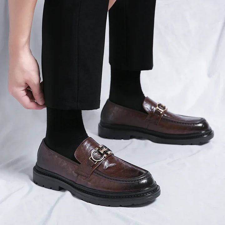 Versatile men's footwear: polished slip-on loafers for work, formal, or casual.