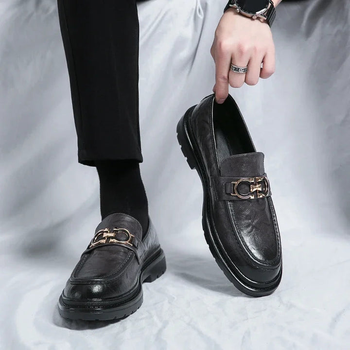 Professional men's polished loafers, slip-on convenience for the office.