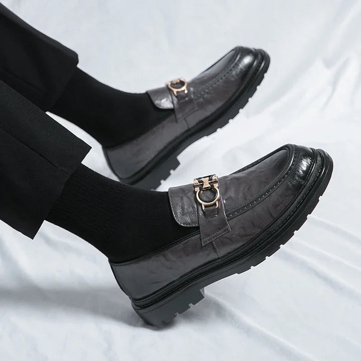 Durable men's polished loafers, slip-on convenience for long-lasting style & comfort.