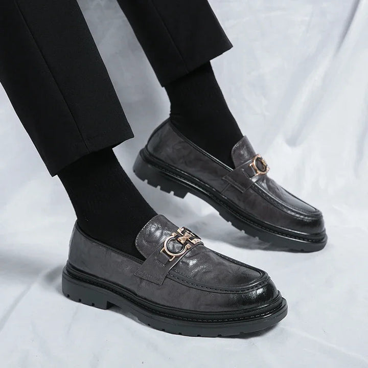 Men's versatile polished slip-on loafers, suitable for formal, work, and casual wear.