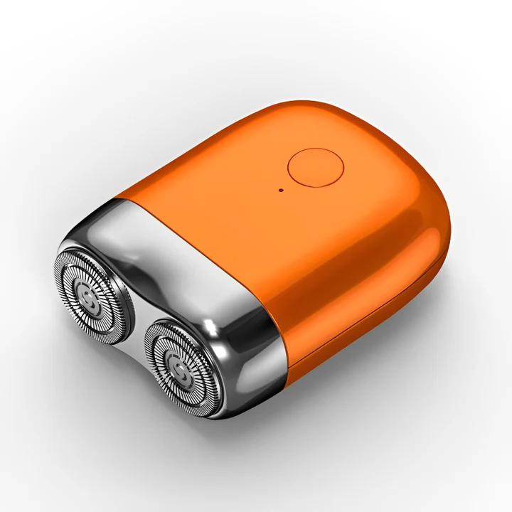 Men's portable electric rotary shaver for wet/dry use, ideal for face and travel grooming, cordless & rechargeable.