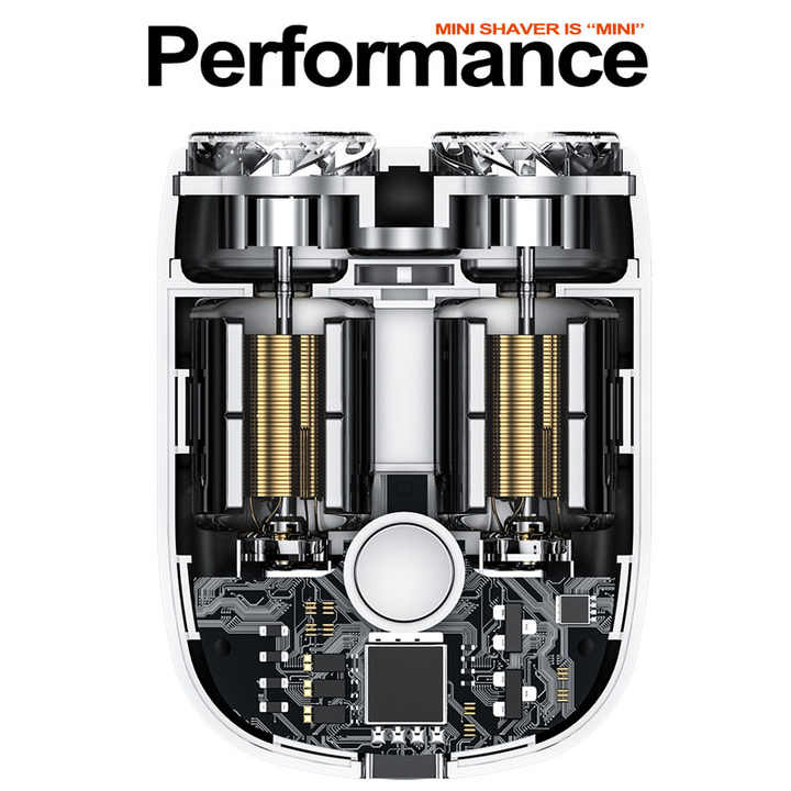Rechargeable rotary electric shaver for men, provides a smooth, close wet/dry shave for face & neck.