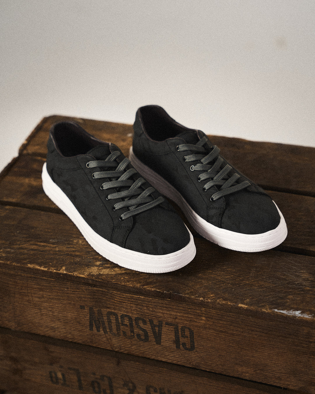 White Porto men's everyday comfort sneakers. Classic lace-up casual footwear for modern men's fashion.