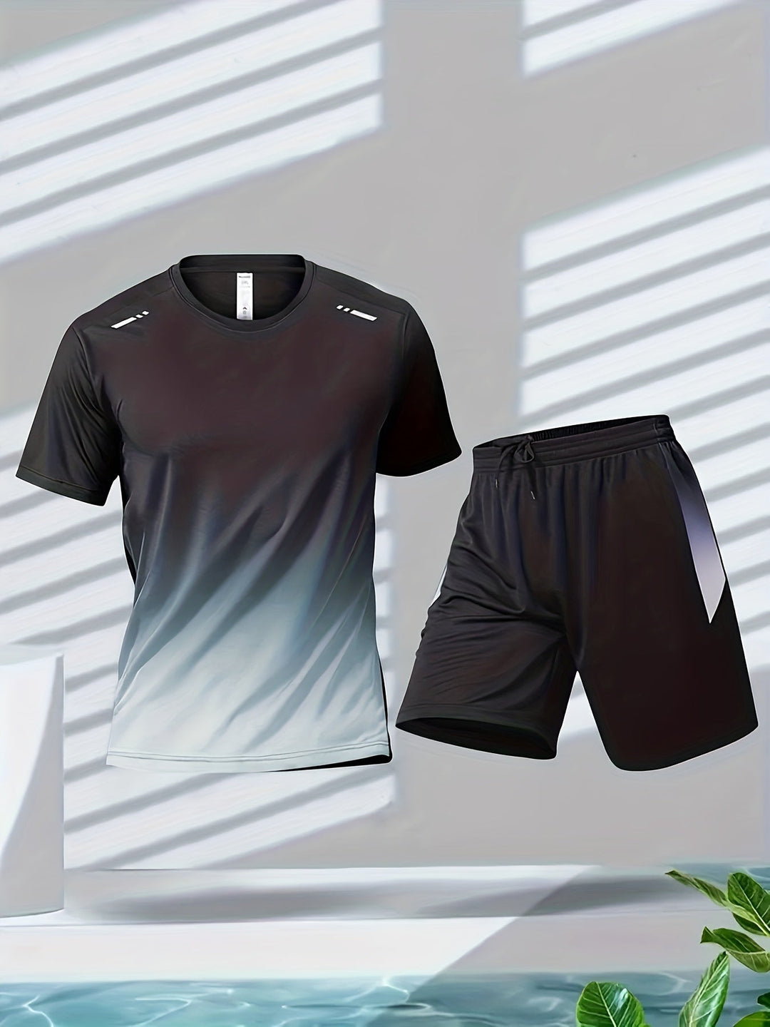 Men's PowerMove fitness apparel: A breathable t-shirt and shorts set for active men