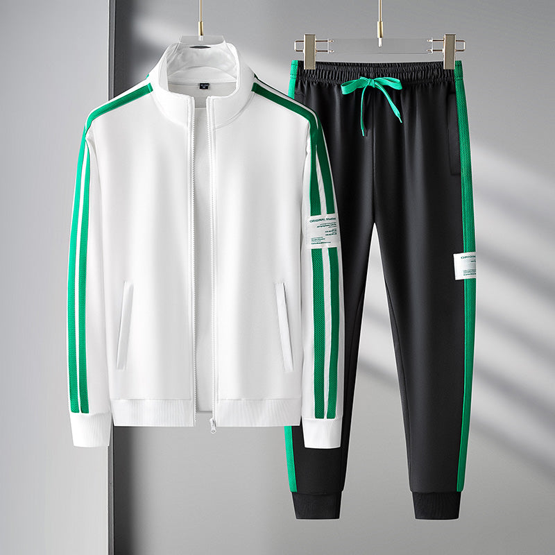 Stylish men's matching tracksuit set, premium Apex design for active comfort, gym, or casual wear.