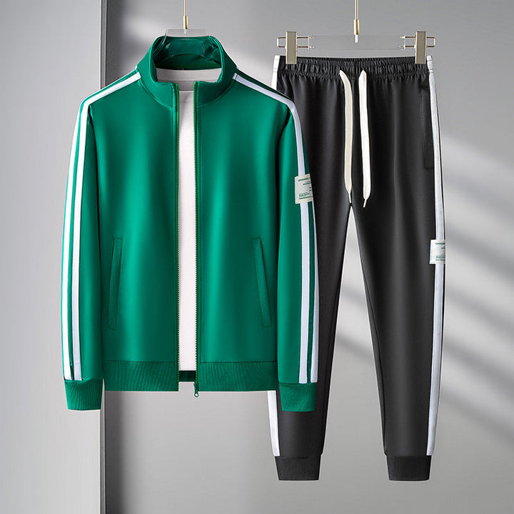 Men's sleek urban style Apex tracksuit set, perfect for casual wear, comfort, and active living.