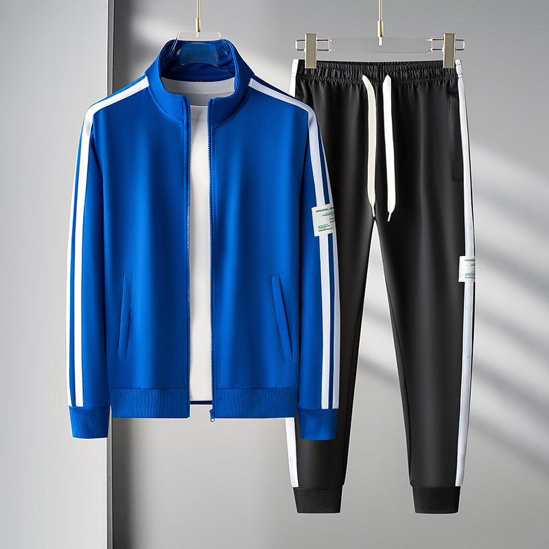 Premium men's Apex performance tracksuit set, sophisticated design for athletic & casual comfort.