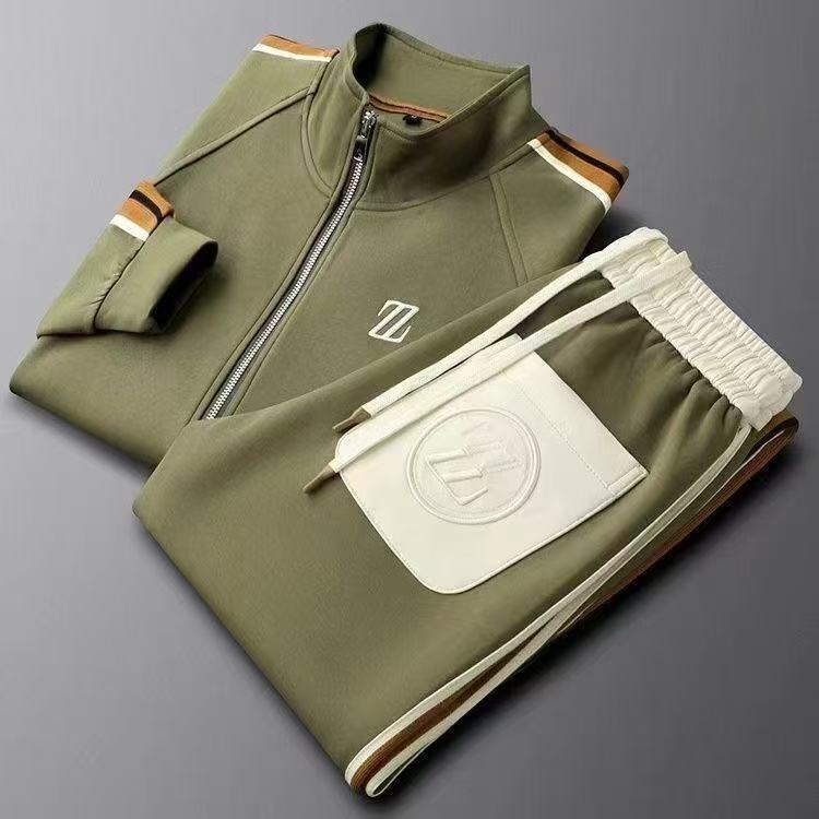 Men's versatile sport suit, a comfortable athleisure tracksuit with a full-zip jacket and elastic-waist pants.