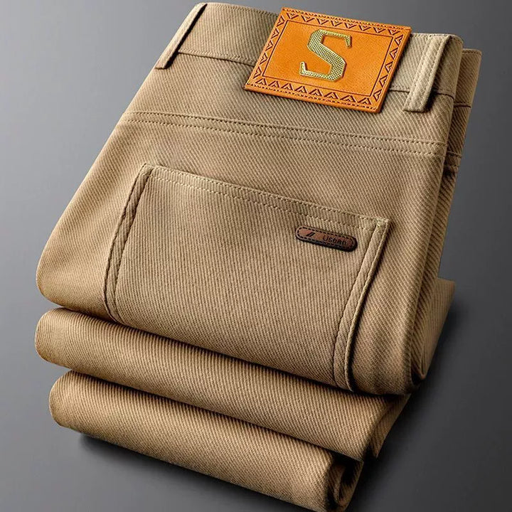 Men's premium black cotton everyday trousers, comfortable & durable casual pants for daily wear.