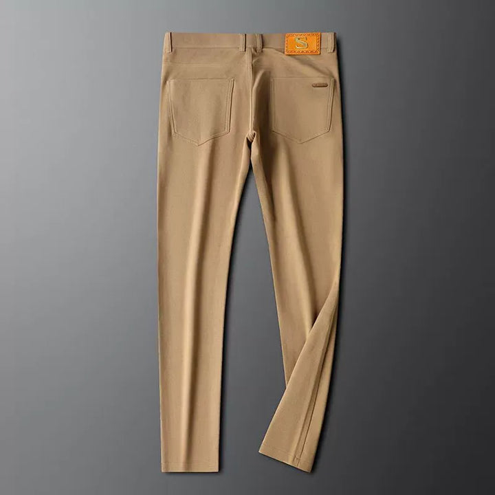 Durable men's brown cotton trousers, comfortable casual pants for everyday work and stylish outfits.